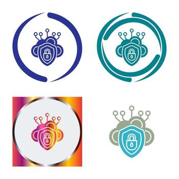 icono de vector de seguridad en la nube