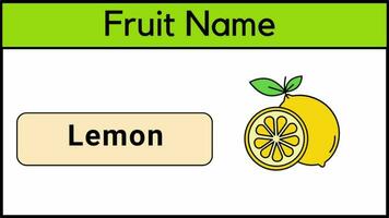 learn Fruits Name in English for kids rhymes Kids Vocabulary education video animation.