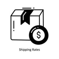 Shipping Rates doodle Icon Design illustration. Logistics and Delivery Symbol on White background EPS 10 File vector