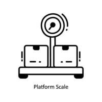 Platform Scale doodle Icon Design illustration. Logistics and Delivery Symbol on White background EPS 10 File vector