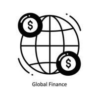 global Finanzas garabatear icono diseño ilustración. logística y entrega símbolo en blanco antecedentes eps 10 archivo vector