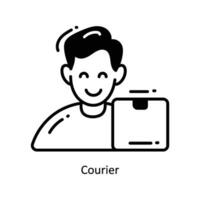 Courier doodle Icon Design illustration. Logistics and Delivery Symbol on White background EPS 10 File vector