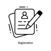 Registration doodle Icon Design illustration. Logistics and Delivery Symbol on White background EPS 10 File vector
