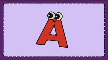 a B C letra animar alfabeto aprendizaje para niños a B C D para guardería clase preescolar aprendizaje vídeos a B C animar dibujos animados video