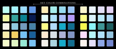 Sky palette. Trend color palette guide template. An example of a color palette. Forecast of the future color trend. Match color combinations. Vector graphics. Eps 10.