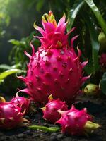 rojo continuar Fruta blanco antecedentes generativo ai foto