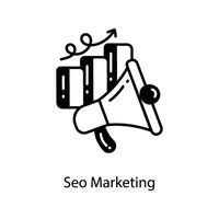 Seo Marketing doodle Icon Design illustration. Marketing Symbol on White background EPS 10 File vector