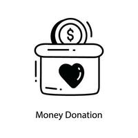 Money Donation doodle Icon Design illustration. Marketing Symbol on White background EPS 10 File vector