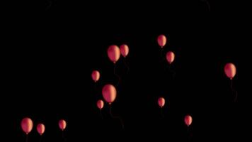 rouge des ballons en volant animation, une amusement et Créatif loisir video