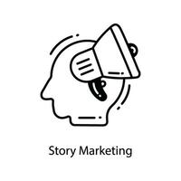Story Marketing doodle Icon Design illustration. Marketing Symbol on White background EPS 10 File vector
