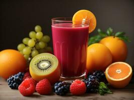 Free Photo Fruit and Juice Generative Ai