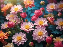 hermosa flores antecedentes generativo ai foto