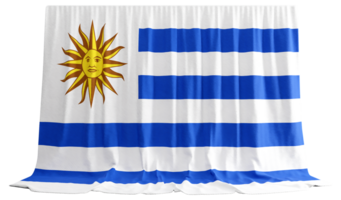 Uruguay Flag Curtain in 3D Rendering called Flag of Uruguay png