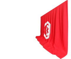 Tunisia Flag Curtain in 3D Rendering called Flag of Tunisia png