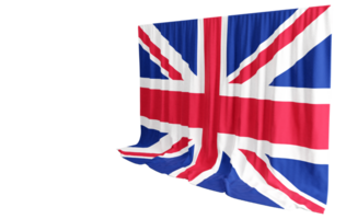 uni Royaume drapeau rideau dans 3d le rendu appelé drapeau de uni Royaume png