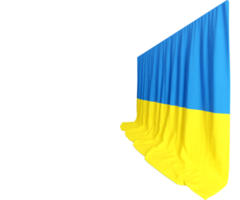 Oekraïne vlag gordijn in 3d renderen gebeld vlag van Oekraïne png