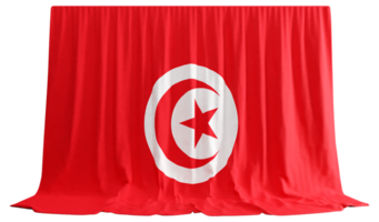 Tunisia Flag Curtain in 3D Rendering called Flag of Tunisia png