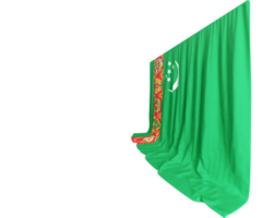 turkmenistan vlag gordijn in 3d renderen gebeld vlag van turkmenistan png