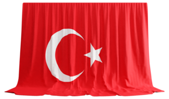 Turkey Flag Curtain in 3D Rendering called Flag of Turkey png