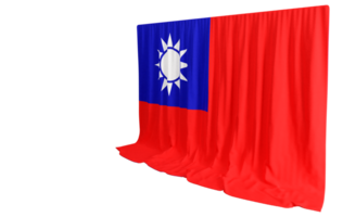 Taiwan Flag Curtain in 3D Rendering called Flag of Taiwan png