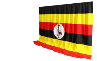 Uganda Flag Curtain in 3D Rendering called Flag of Uganda png
