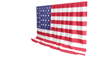 Verenigde staten vlag gordijn in 3d renderen gebeld vlag van Verenigde staten png
