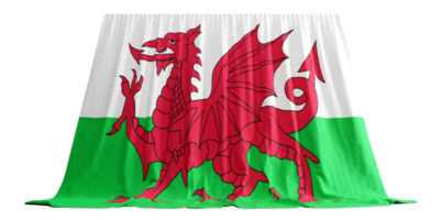 Wales vlag gordijn in 3d renderen gebeld vlag van Wales png