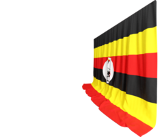 Uganda Flagge Vorhang im 3d Rendern namens Flagge von Uganda png