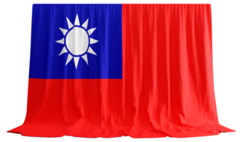 Taiwán bandera cortina en 3d representación llamado bandera de Taiwán png