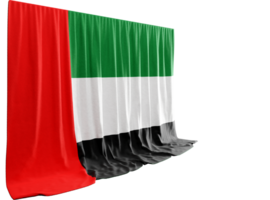 United Arab Emirates Flag Curtain in 3D Rendering called Flag of United Arab Emirates png