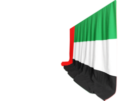 uni arabe émirats drapeau rideau dans 3d le rendu appelé drapeau de uni arabe émirats png