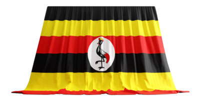 uganda flagga ridå i 3d tolkning kallad flagga av uganda png