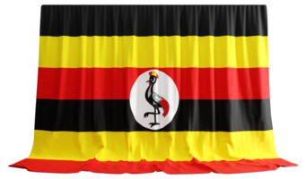 Uganda Flag Curtain in 3D Rendering called Flag of Uganda png