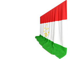 Tajikistan Flag Curtain in 3D Rendering called Flag of Tajikistan png