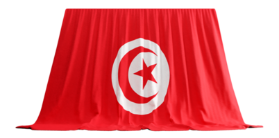 Tunisia Flag Curtain in 3D Rendering called Flag of Tunisia png