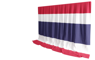 Thailand vlag gordijn in 3d renderen gebeld vlag van Thailand png