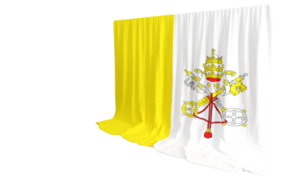 Vaticaan stad vlag gordijn in 3d renderen gebeld vlag van Vaticaan stad png