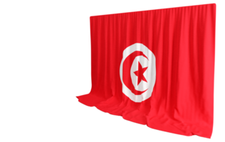 Tunisia Flag Curtain in 3D Rendering called Flag of Tunisia png