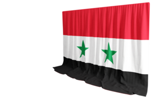 Syria Flag Curtain in 3D Rendering called Flag of Syria png