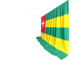 Togo flagga ridå i 3d tolkning kallad flagga av Togo png