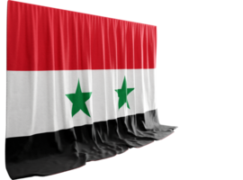 Syria Flag Curtain in 3D Rendering called Flag of Syria png