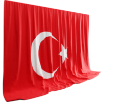 Turquía bandera cortina en 3d representación llamado bandera de Turquía png