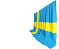 Sweden Flag Curtain in 3D Rendering called Flag of Sweden png