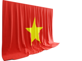 Vietnam Flag Curtain in 3D Rendering called Flag of Vietnam png