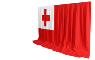 Tonga Flag Curtain in 3D Rendering called Flag of Tonga png