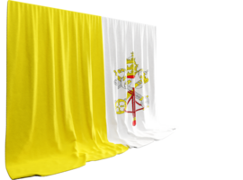 Vaticaan stad vlag gordijn in 3d renderen gebeld vlag van Vaticaan stad png