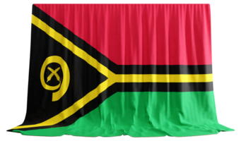 vanuatu bandeira cortina dentro 3d Renderização chamado bandeira do vanuatu png