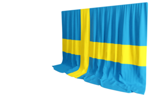 Sweden Flag Curtain in 3D Rendering called Flag of Sweden png