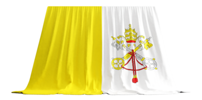 Vaticano ciudad bandera cortina en 3d representación llamado bandera de Vaticano ciudad png