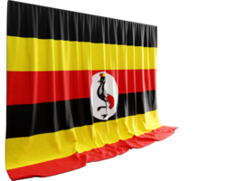 Ouganda drapeau rideau dans 3d le rendu appelé drapeau de Ouganda png